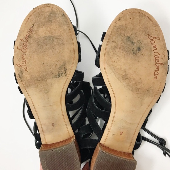 Sam Edelman Black Almira Lace Up Heeled Sandal - Picture 5 of 5